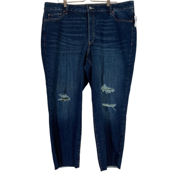 OLD NAVY OG Straight High Rise Distressed Jeans Size 22 - Picture 1 of 8